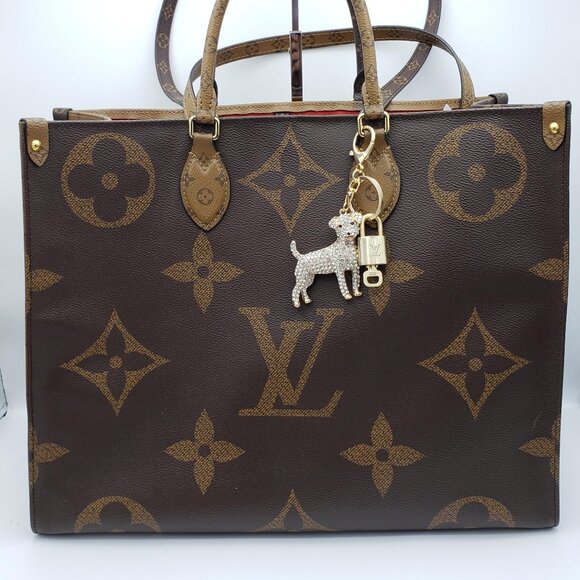 Authentic Louis Vuitton Lock & Key with Unbranded Dog Charm, Keychain